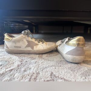 Golden Goose Women’s Sneakers - Cream and Gold (a great knock-off!)